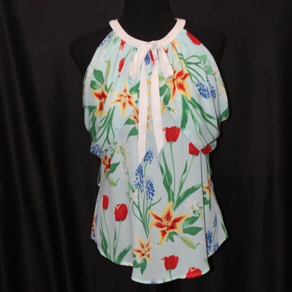 New York and Company Floral Sleeveless Top - Picture 1 of 11